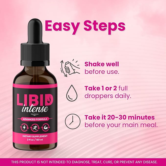 Libid Intense Drops - Official LibidIntense Advanced Liquid Supplement Drop Premium Formula - Maximum Strength, All Natural Vitamins Support for Overall Health & Wellness - 1 Bottle for 1 Month