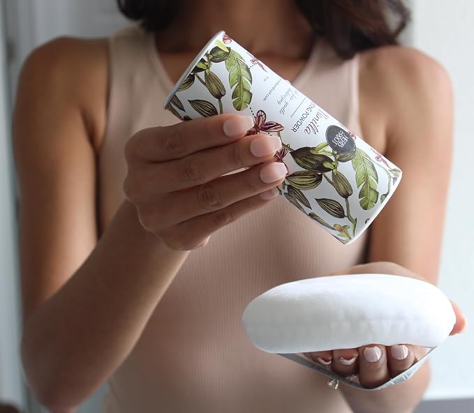 Herb & Root Body Powder Gift Set- Oprah's Favorite Things, 3 Talc-Free Scents: Lavender, Rose, Vanilla, Large Puff