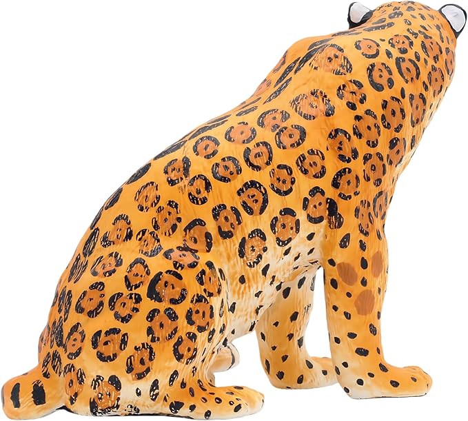 Gemini&Genius Yellow Leopard Action Figure Toy, Pard Toy 6 Inches Length Figurine Wild Animal, Panther Animal Model for Kids