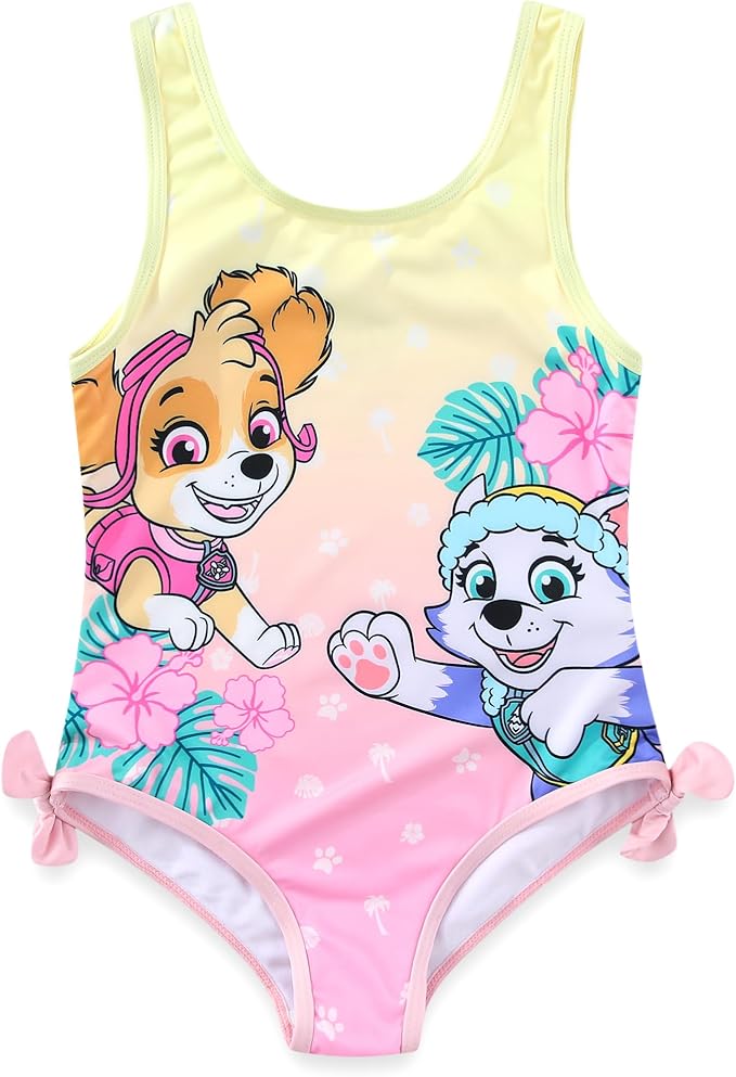 Paw Patrol Nickelodeon Skye Everest Girls Swimsuit UPF 50+ One Piece Bathing Suit for Toddler and Big Kids