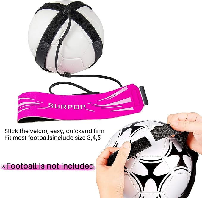 Surpop Soccer/Volleyball/Rugby Trainer, Football Kick Throw Solo Practice Training Aid Control Skills Adjustable Waist Belt for Kids Adults