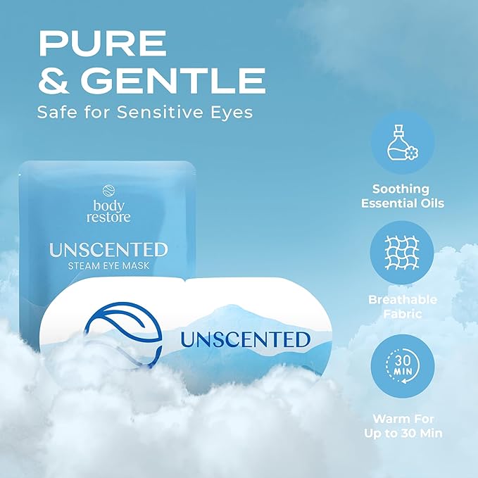 Body Restore Heated Eye Mask for Dry Eyes 5 Pack – Mothers Day Gifts for Mom, Self Heating Warm Compress, Birthday Gifts for Women, Relaxation – Unscented