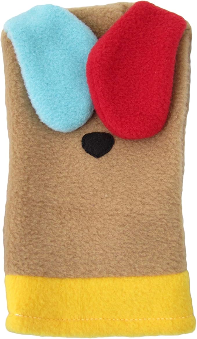 Cate & Levi Baby Boy Gift - Hand Puppets - Made in Canada - Eco Friendly Polar Fleece - with Movable Mouth (Peek A Boo, Dog)