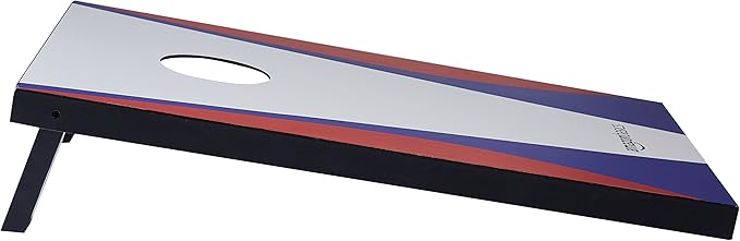 Amazon Basics Portable Cornhole Set, Outdoor Game Bean Bag Toss with Carrying Case, Blue/Red