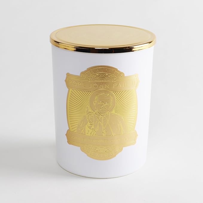 SAINT Pope John Paul II Scented Candle with Prayer and Prayer Coin | Saint of Families and Youth - Soy Coconut Aromatherapy Candle with 80 Hour Burn Time, Special Edition