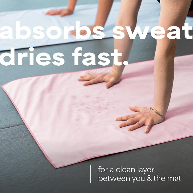 S&T INC. Aura Microfiber Yoga Mat Towel, Quick Dry Towel, Soft and Absorbent for Gym, Pilates, and Hot Yoga Mat, 1 Pack, 26.5 inches x 72 inches, Pink