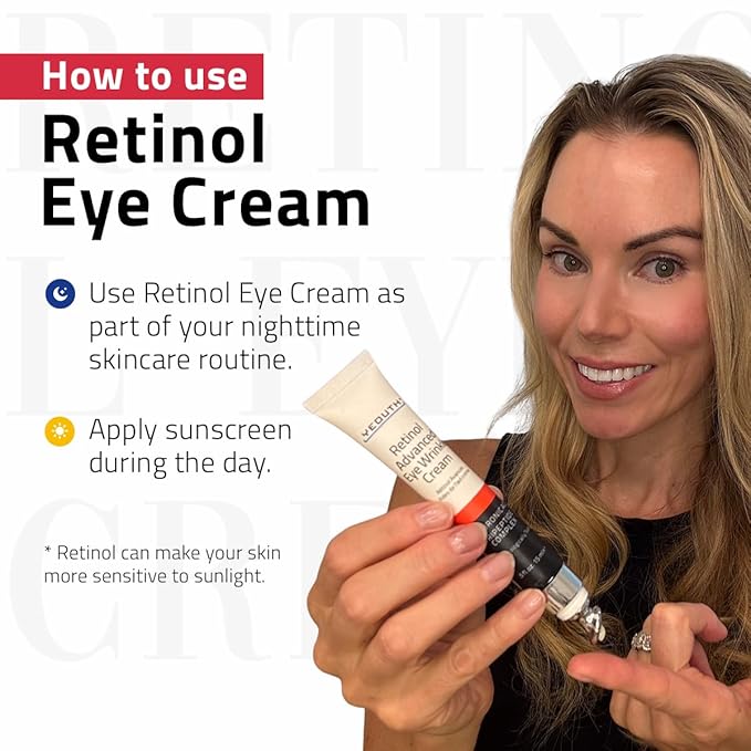 YEOUTH Retinol Eye Cream Anti Aging, Firming Under Eye Cream for Puffiness and Bags Under Eyes for Wrinkles and Dark Circles with Hyaluronic Acid and Tripeptides 15ml