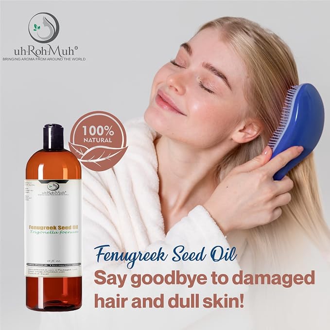 Premium Egyptian Organic Fenugreek Carrier Oil - Cold Pressed, USDA Certified, Pure & Unadulterated - Perfect for Hair, Skin Care & Aromatherapy - 100% Natural - 16 fl oz