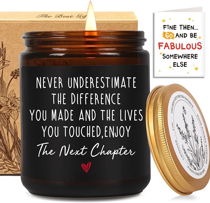 Goodbye Candles Gifts for Coworkers, 2026 Retirement Gift for Her Him, Never Underestimate The Difference You Made Candle, Going Away Farewell Candle Gift for Friends Teachers, Inspirational gifts-68