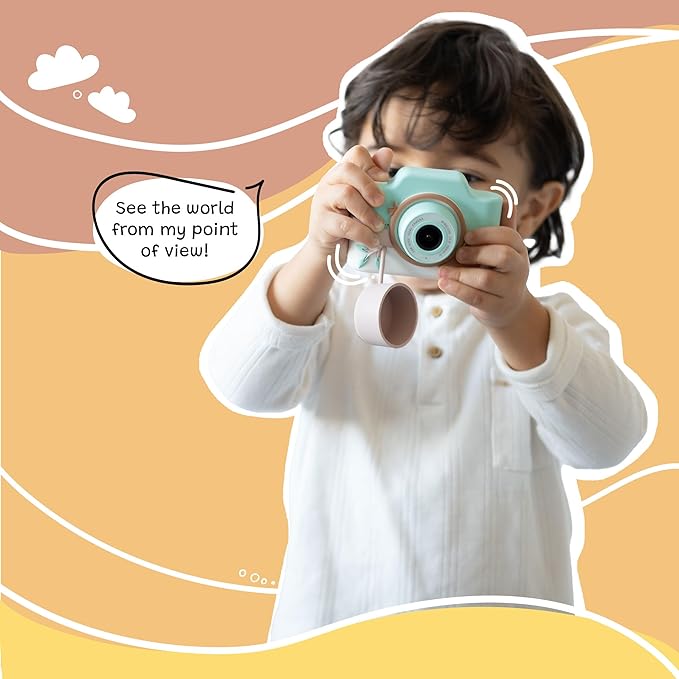 Kidamento Kids Digital Camera & Video Camcorder with Touchscreen, Soft Silicone Casing, Detachable Lens Cap, 32GB Memory Card - Model K Zippy The Sloth