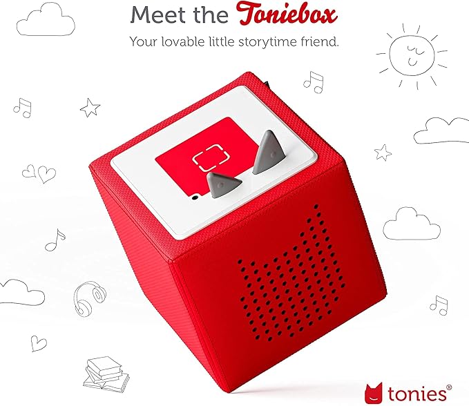 Toniebox 1 Audio Player Starter Set with Playtime Puppy - Listen, Learn, and Play with One Huggable Little Box - Red