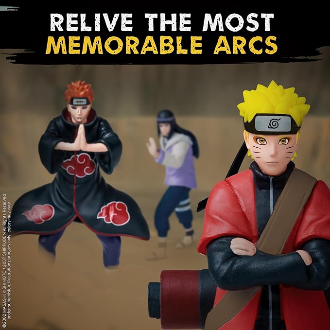 P.M.I. Naruto Shippuden Collectible Mini Figures 6 Pack Deluxe Box | Anime Action Toy Set Featuring Team 7 Ninjas, Akatsuki, Legendary Sannin & Rare Shinobi (Assortment C)