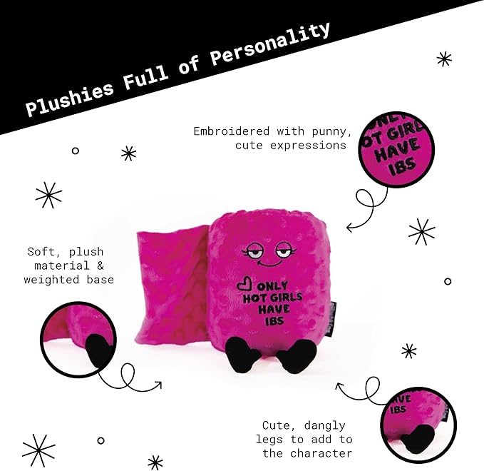 Toilet Roll Plushie - Only Hot Girls Have IBS Silly Toilet Paper Plush, Gift for Best Friend, Cute & Sassy Plush Toy for Gifting