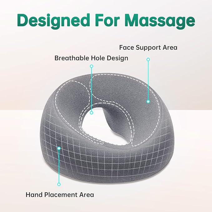 MOONYOOY Massage Head Rest for Bed, Face Down Pillow with Air Vent, Face Cradle for Spa & Stomach Sleeping, BBL Pillow After Eye Surgery, Massage Pillows for Prone Sleeping with Face Cradle Pad