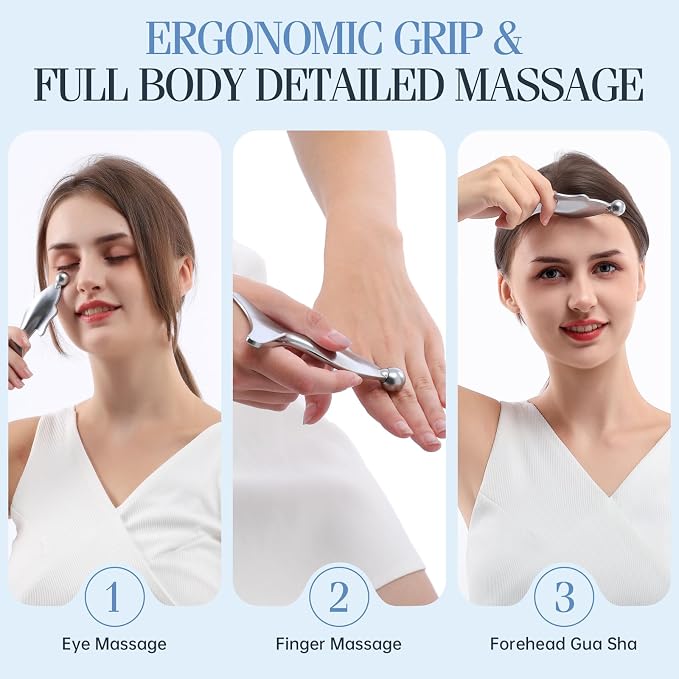 5-in-1 Gua Sha Facial Tools,Fish Guasha Massage Tool for Face&Body, Facial Roller Massager for Lymphatic Drainage &Jawline Sculpting & Puffiness Reducing,Gua Sha Muscle Scraper Tool,TMJ Relief Tool