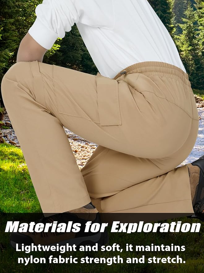 Boys Convertible Hiking Pants Kids Zip Off Scout Pants Youth Teen Boy Quick Dry Outdoor Fishing Waterproof Lightweight 4-18Y