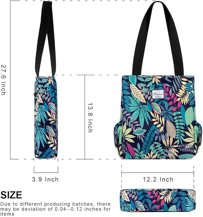 KAMO Floral Tote Bag - Waterproof Lightweight Handbags Travel Shoulder Bag for Hiking Yoga Gym Swimming Travel Beach
