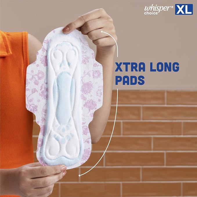 Whisper Choice Sanitary Pads for Women, XL 6 Napkins