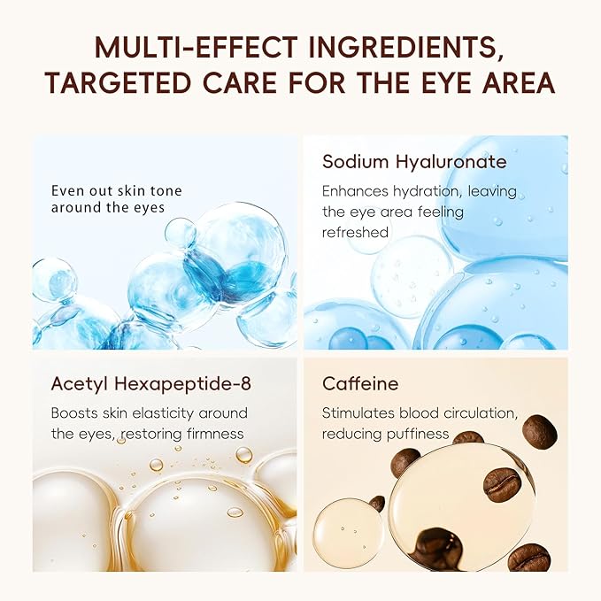 AKARY 5Pcs 94.4% Triple Rice Ferment Complex Under Eye Masks, Moisturizing, Firming, Glowing, Deeply Nourishing, Skin Moisture Barrier, Improve & Firm Eye Skin Eue Pathes for Dark Circles & Fine Lines