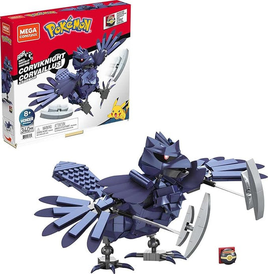 MEGA Corviknight Building Set With 340 Compatible Bricks and Pieces and Poké Ball, Toy Gift Set