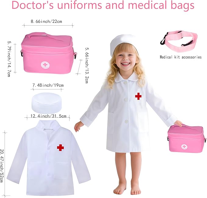 Doctor Kit for Kids, 32 Pcs Pretend Playset for Toddlers, Doctor kit for Toddlers 3-5, with Medical Bag, Stethoscope and Other Accessories, for Boys and Girls Fun Role Playing Game