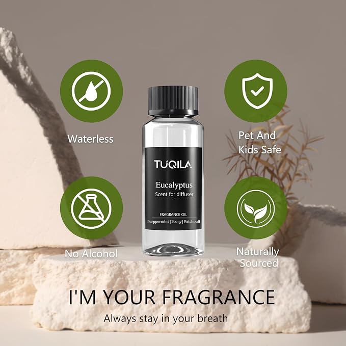 Eucalyptus Mint Revive Diffuser Scent Oil 120ML Purifying Bergamot & Patchouli for Waterless Diffusers, Spa-Grade Breathe Easy Aromatherapy for Home and Welness