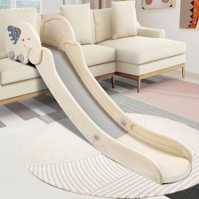 Indoor Couch Slide for Toddlers 1-3, Kids Baby Toddler Slide, Add-on for Modular Play Couches, Indoor Playset for Sofa Bed Stair, with Secure Guardrail, Gentle Slope, Extended Buffer Zone (Big)