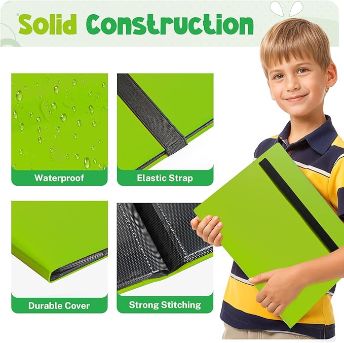 Card Binder, 9 Pocket Trading Card Album Folder,20 Pages, 360 Card Capacity Sports Card Binder, Premium Card Binders Compatible with MTG, TCG, Baseball Cards (Apple green)