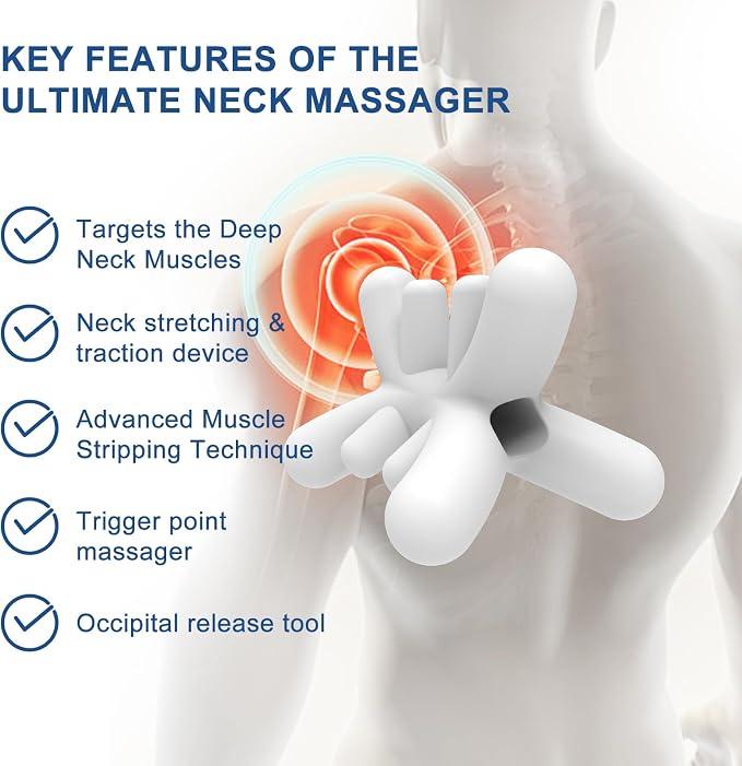 Occipital Release Tool,Neck and Shoulder Trigger Point Massager for Headache Relief,Deep Tissue Pressure Point Device with Acupressure Design Targeting Hard-to-Reach Muscles,Fast and Effective