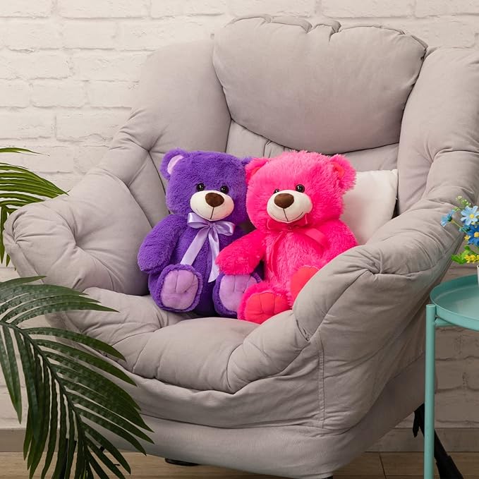 Super Color Teddy Bear Stuffed Animals Plush Toy for Children Girlfriend Family Congratulations Baby Shower Birthday Hot Pink 14 inch