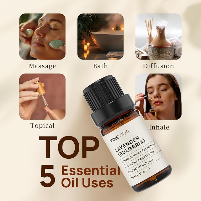 VINEVIDA Lavender Essential Oil - Undiluted, 10 mL - DIY Candle Scents