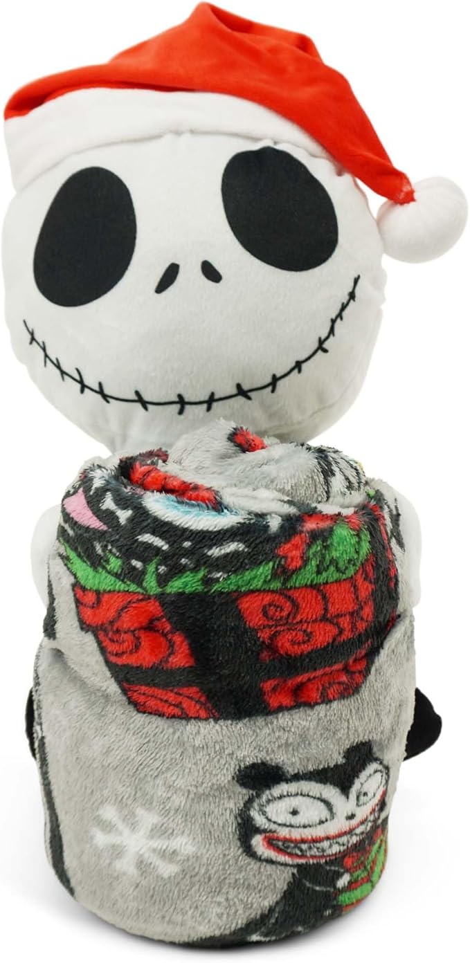 Northwest Character Hugger Pillow & Silk Touch Throw Blanket Set, 40" x 50", The Nightmare Before Christmas Freaky Festivities