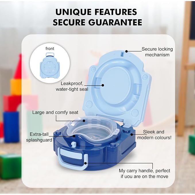 Baby Carry Potty,Portable Potty for Toddler Kids Travel,Toddler Potty Toilet, Carry Baby Potty Toddler Toilet Seat for Camping Park Outdoor,Children Car Potty (Blue)