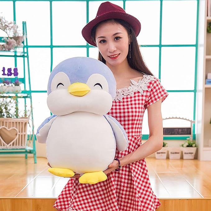 21.6 Inch Plush Penguin Stuffed Animal Hugging Pillow with Smile Face - Cuddly Penguin Plushie Toy for Kids and Lovers