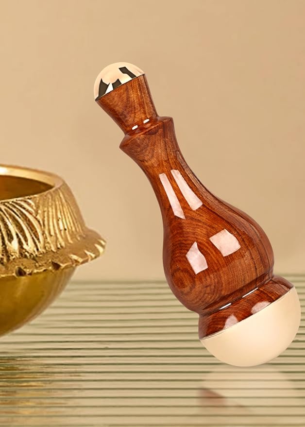 Kansa Wand Face and Foot Massager - Ayurvedic Benefits of Bronze - Restoring Luster Through Detoxification (2 in 1 Desine)