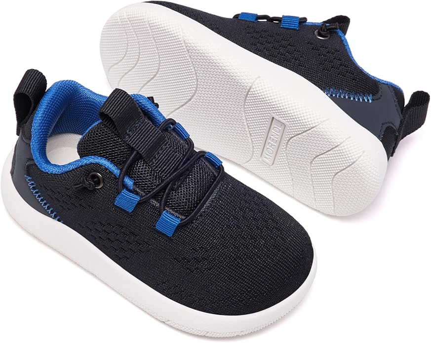 MORENDL Wide Toddler Shoes Baby Walking Shoes Girls Boys Zero Drop Minimalist Sneakers Slip On Tennis Shoe Breathable Naturally Flexible