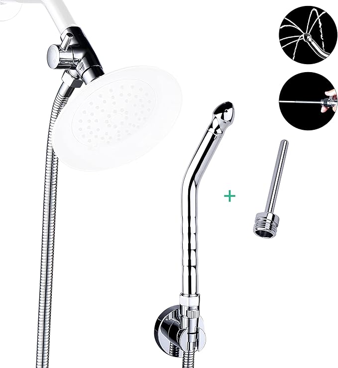 Shower Enema Kit with 100 Inches Hose, Water Control Valve, and Diverter, Colonic Douche System Cleaner for Men and Women