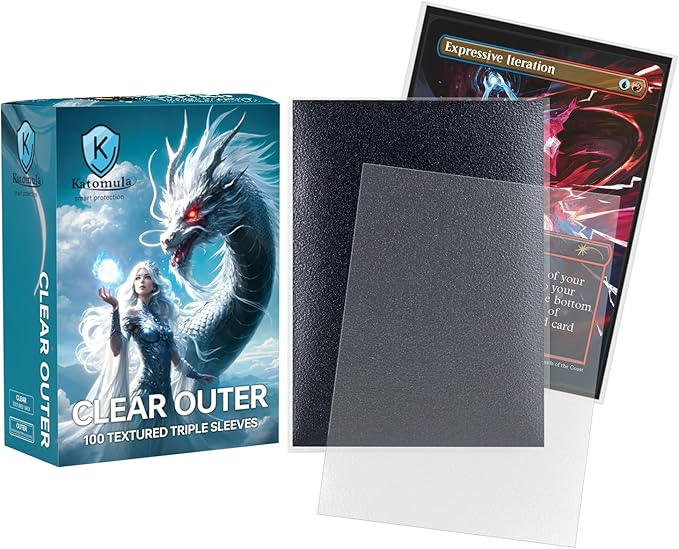 Katomula 100CT Outer Sleeves, Oversize MTG Card Sleeves for Double Sleeving & Triple Sleeving, Clear Matte Card Sleeves for Magic The Gathering & PKM, 69 * 94mm