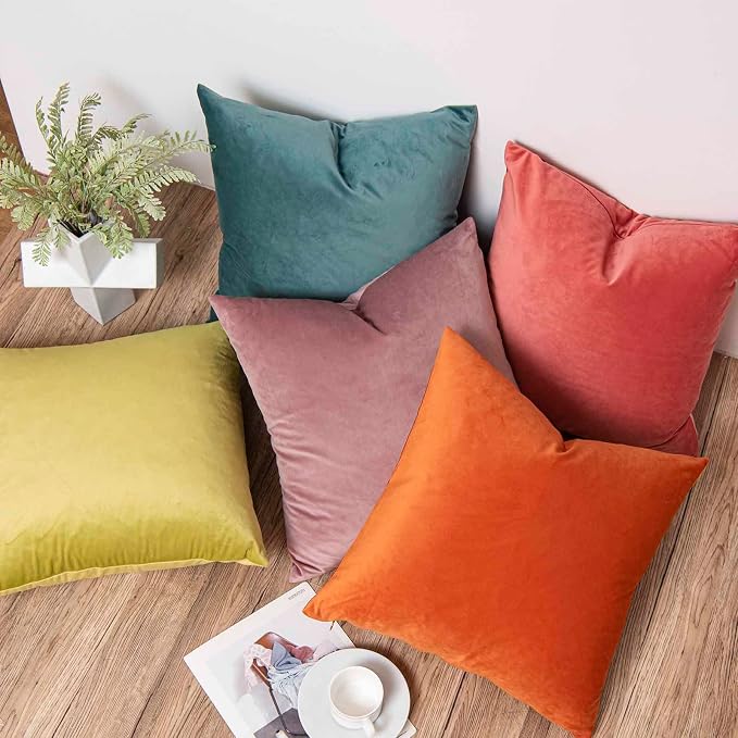 12x20 Throw Lumbar Pillow Covers Decorative Cushion Covers Set of 2,Emerald | Soft Velvet Pillow Cases with Invisible Zipper for Modern Couch Sofa Bed Living Room Bedroom Home Decor