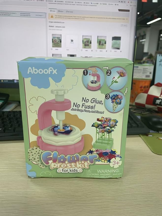 Aboofx Flower Making Craft Kit for Kids Age 3 4 5 6 7 8, Educational DIY Flower Craft Kits for Preschool Girls, Art and Crafts Activity Fabric Flower Bouquets Toys Gifts for Girls Birthday Christmas