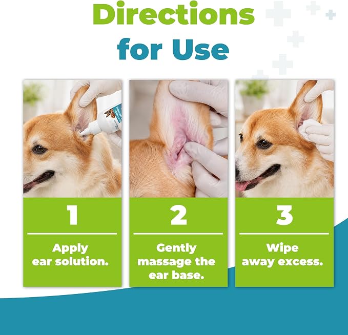 Dog Ear Infection Treatment, Yeast Infection Treatment for Dogs, Dog Ear Drops, Helps Relieve Ear Discomfort, Reduce Wax Buildup & Maintain Ear Cleanliness, Easy-to-Use Dropper, 2.02 fl oz (60 mL)