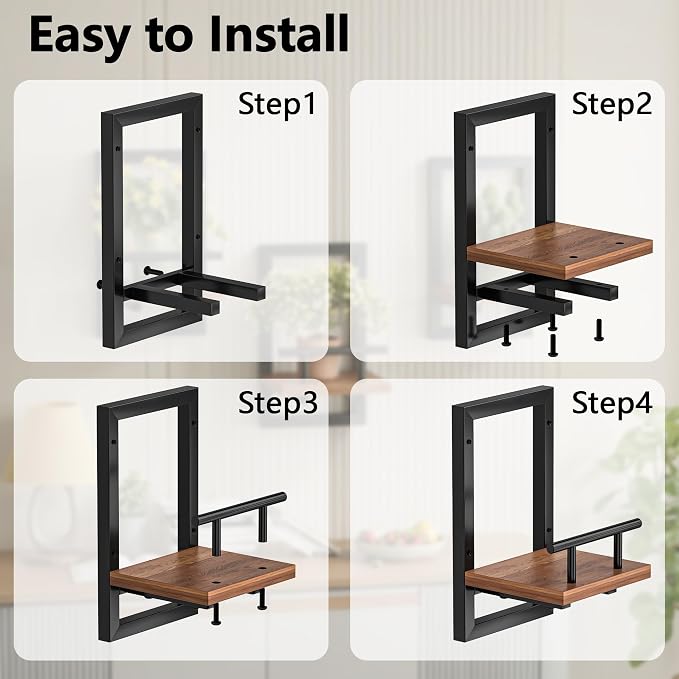 Sbosbo Floating Shelves for Wall Plant Shelf Indoor Wall Mounted Shelves | Wall Planters for Indoor Floating Plant Shelves for Bedroom, Living Room, Kitchen, Office, Bathroom Decor (2 Pack)