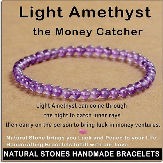 AD Beads Handmade Gemstone Stretch Elastic Bracelet Crystal Healing Reiki Nature's Beauty and Spiritual Essence Unisex