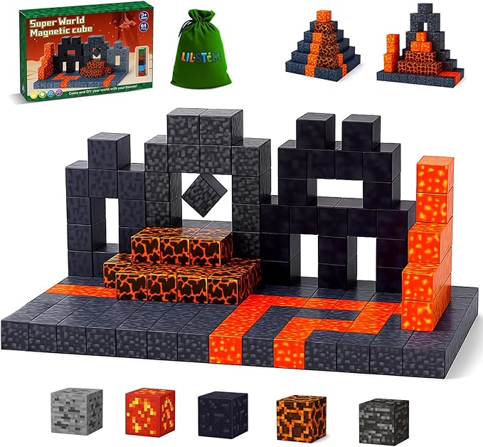 Magnetic Blocks Building Toys - Build Set, Magnet for Boys & Girls Ages 5-7, Buildable Game Elements Gifts Toys for 3+ Year Old Boys & Girls