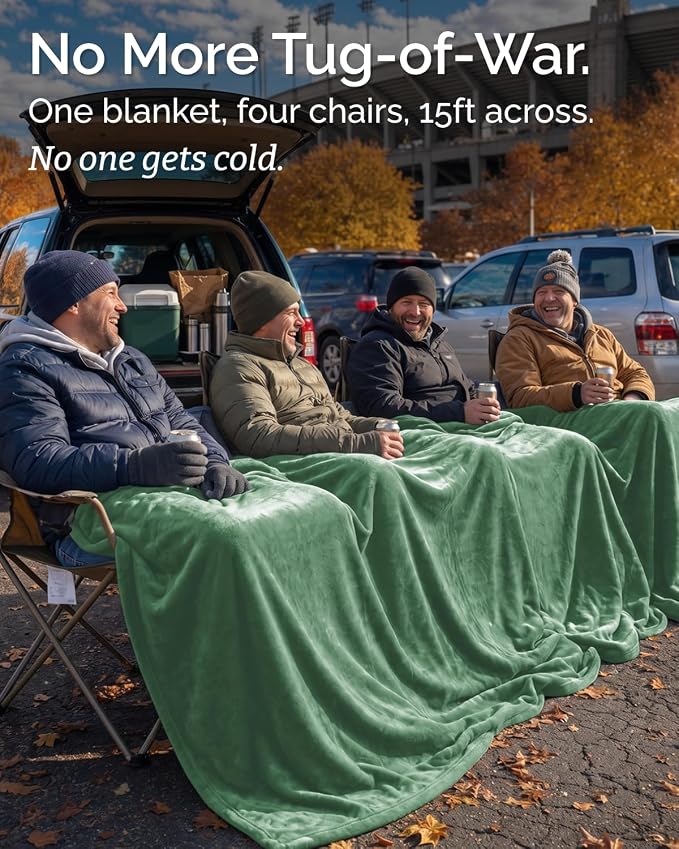 Ultra Soft Fleece Blanket Oversized King Size - Flannel Fleece Luxury Blanket - Lightweight for Couch Bed Chair - Thick, Warm and Breathable - All Season Cozy, Sage Green