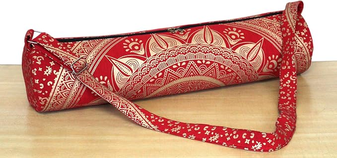 ICC Black Gold Mandala Full-Zip Exercise Yoga Mat Carry Bag Gym Beach Pilates Carrier Bags Hippie Mandala Indian Cotton Bag