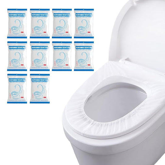 WALWAL 10 Pack Disposable Toilet Seat Covers, Individually Packaged Travel Hygiene Products, Waterproof and Anti-Slip Design for Public Restrooms, Hotels, Potty Training, & On-the-Go Hygiene