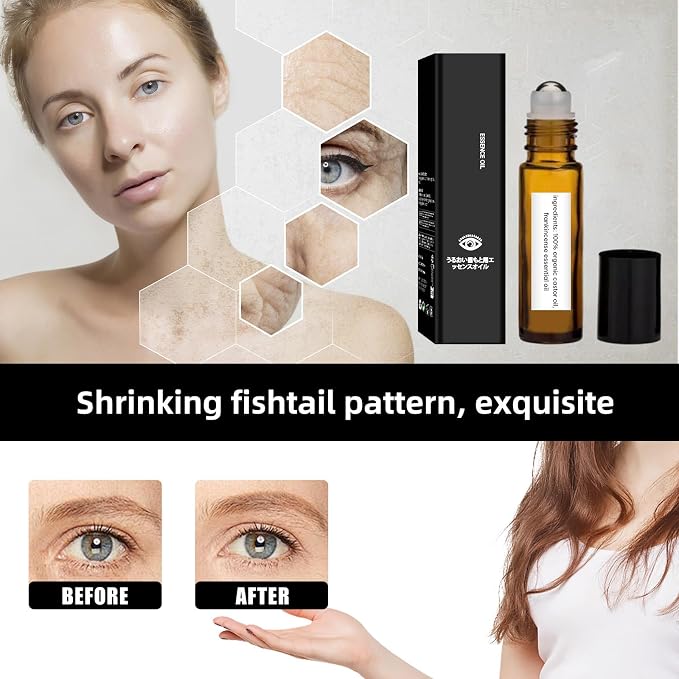 2 Pcs Eye Rollerball Castor Oil and Frankincense,Eye Roller Castor Oil and Frankincense Eye Roller for Eyes, Bags Under Eyes