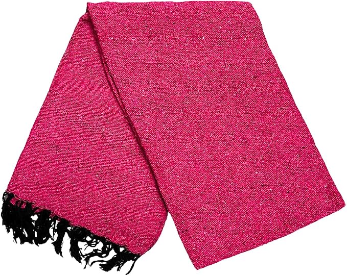 Open Road Goods Solid Color Mexican Yoga Blanket – Large Handwoven Throw for Yoga, Beach, Camping or Home – Soft and Durable Cotton Blend