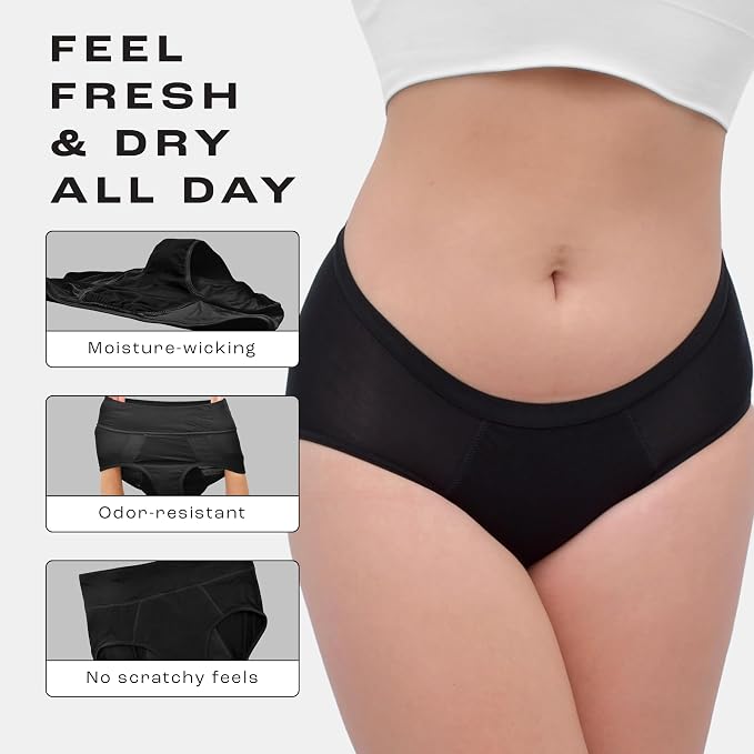 Bambody Absorbent Brief, Super Comfy Period Underwear for Women - Leakproof Period Panties